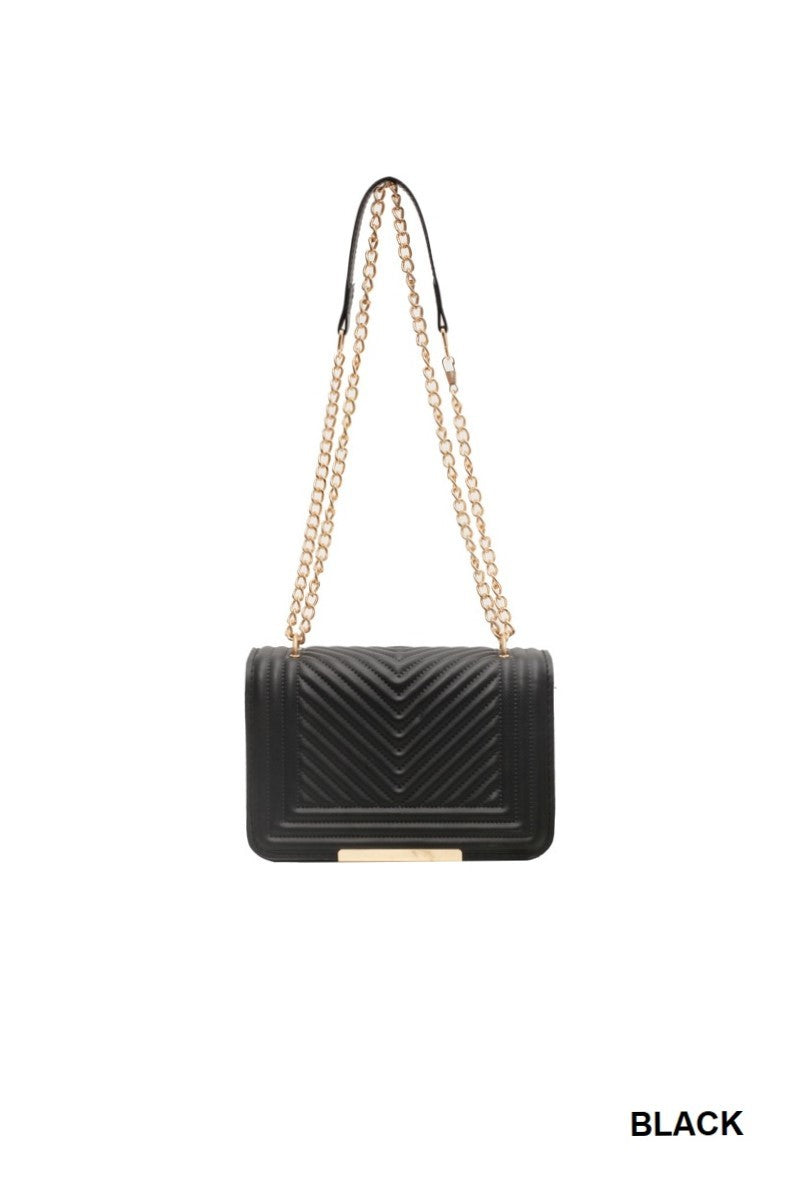 Vegan Leather Chevron Purse