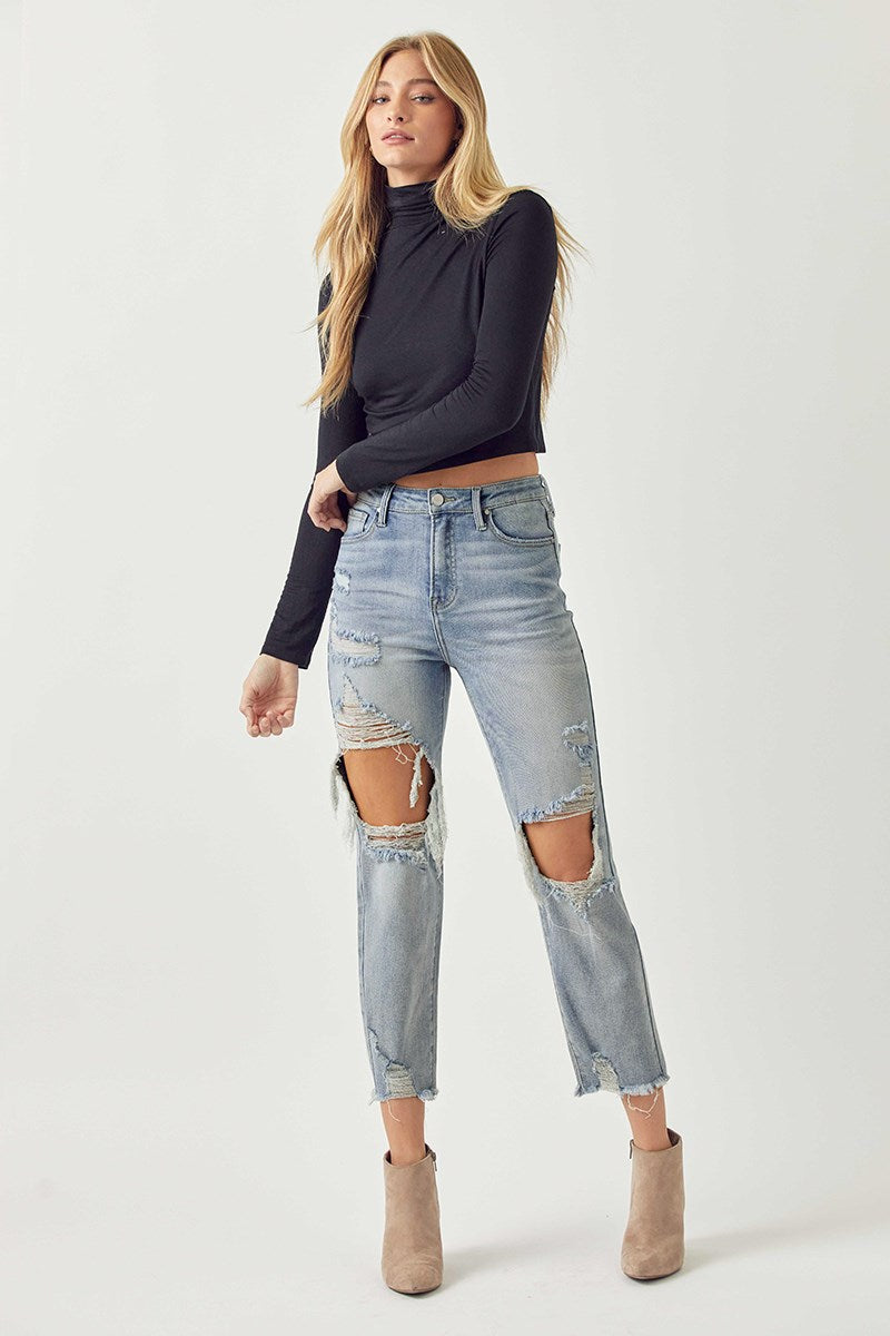 RISEN High Rise Straight Jean