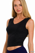 Wide ribbed cropped tank