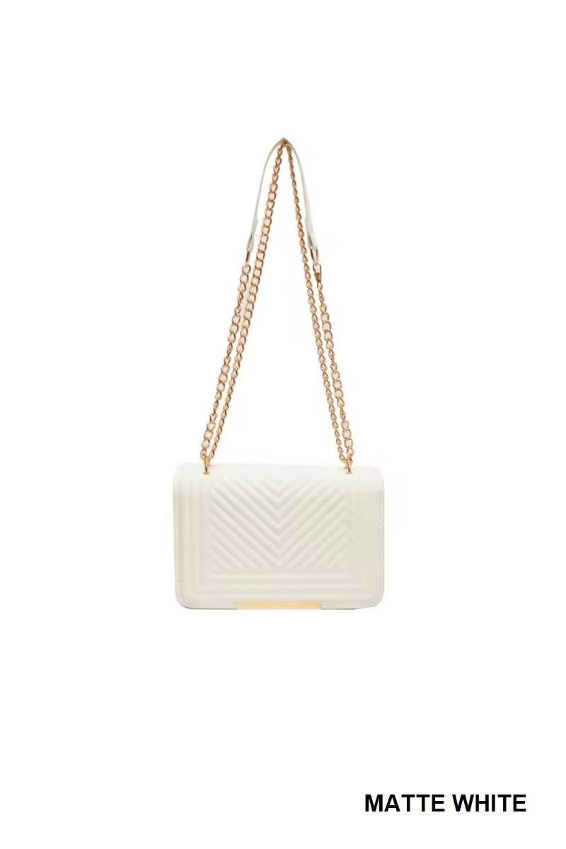 Vegan Leather Chevron Purse
