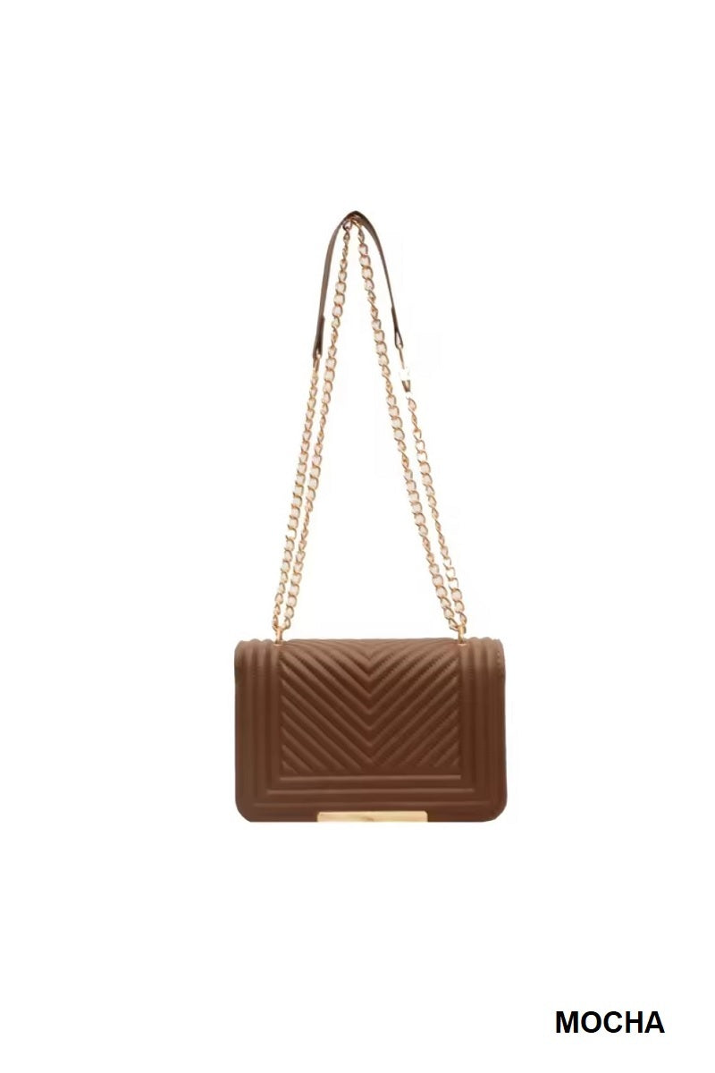 Vegan Leather Chevron Purse
