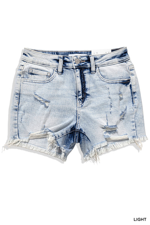 Acid washed shorts