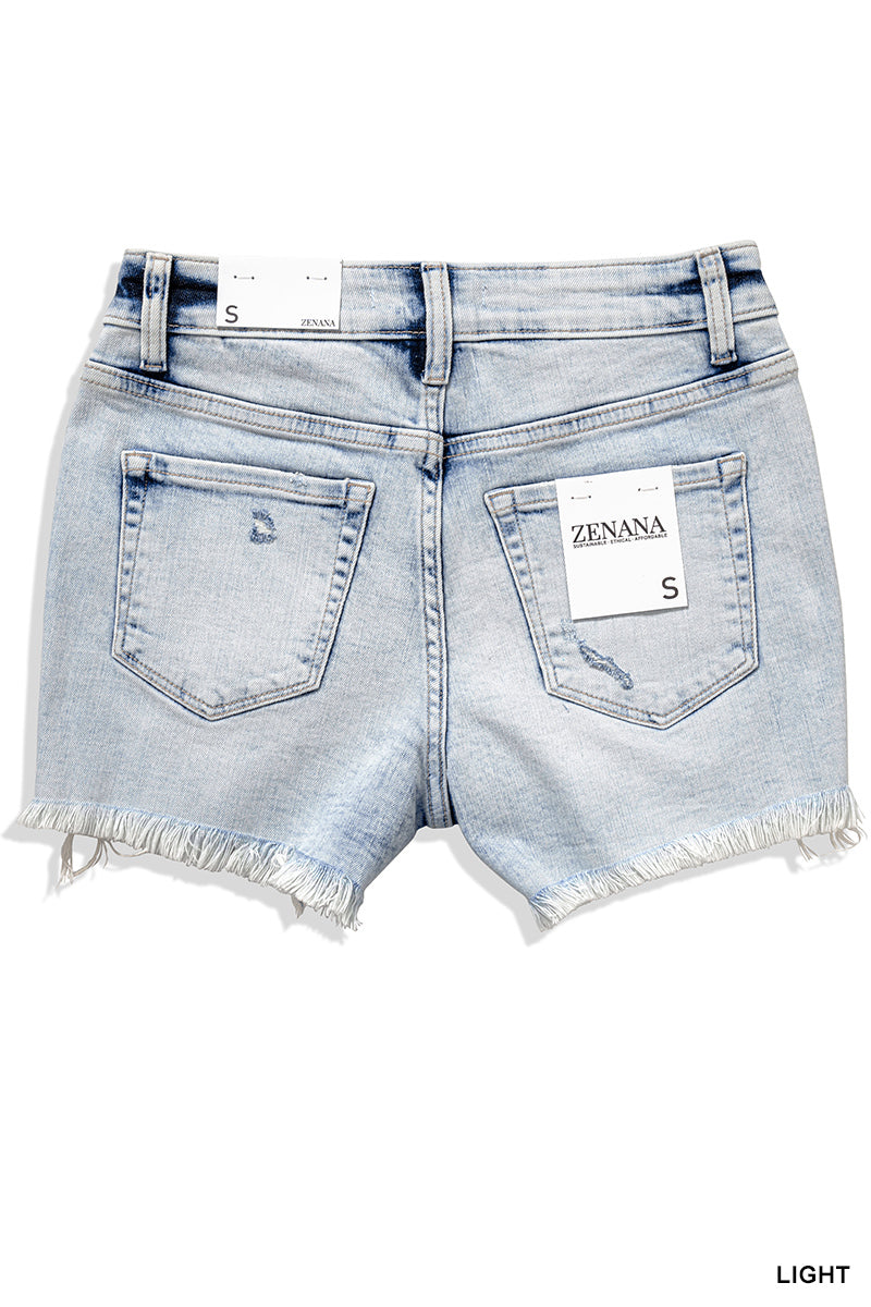 Acid washed shorts